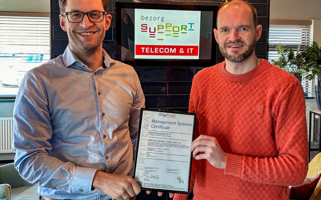 Bezorgsupport ontvangt het ISO-27001 certificaat